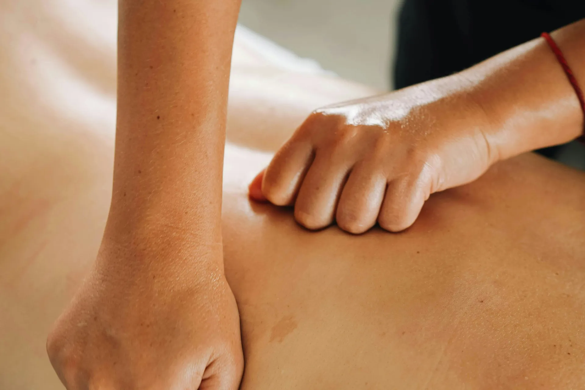 Sports massage treatment in progress