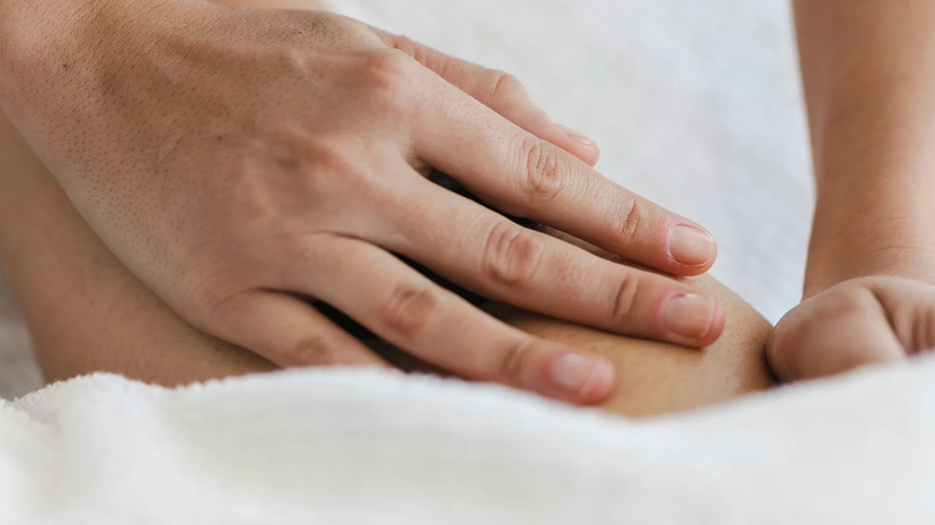 A sports massage treatment in progress